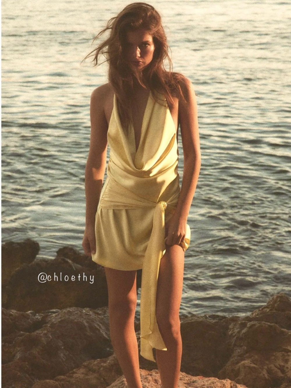 Zara SATIN EFFECT MINI DRESS WITH SASH